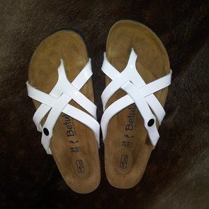 White Patent Leather Betula Sandals